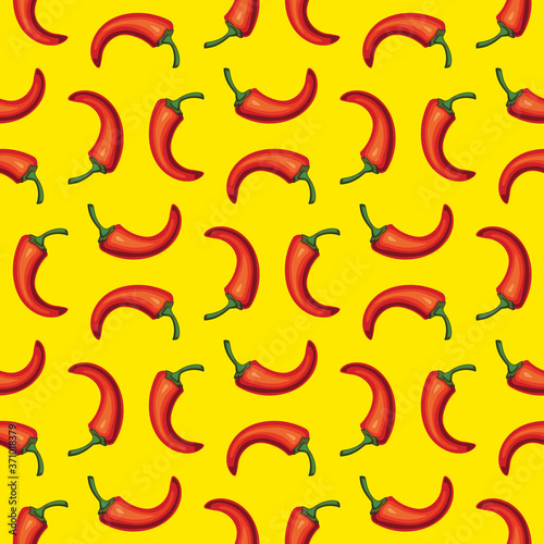 Red Hot Chili Seamless Pattern 05