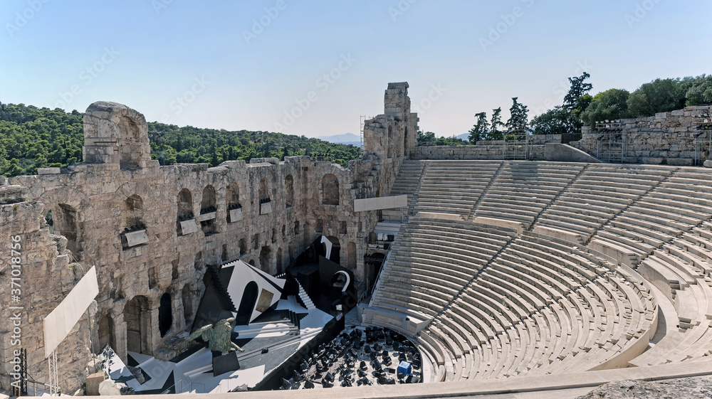  Preparing to a concert at the Odeon of Herodes Atticus in Athens, Greece