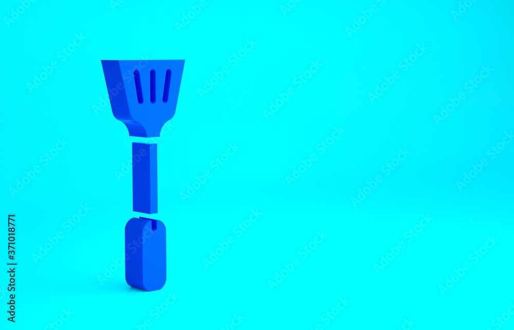 Blue Fly swatter icon isolated on blue background. Minimalism concept. 3d illustration 3D render. Blue Fly swatter icon isolated on blue background. Minimalism concept. 3d illustration 3D render.