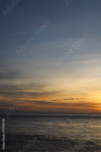 Sunset Over the Angel s Billabong beach on Nusa Penida Island  Bali  Indonesia. Amazing  view of Indian Ocean 