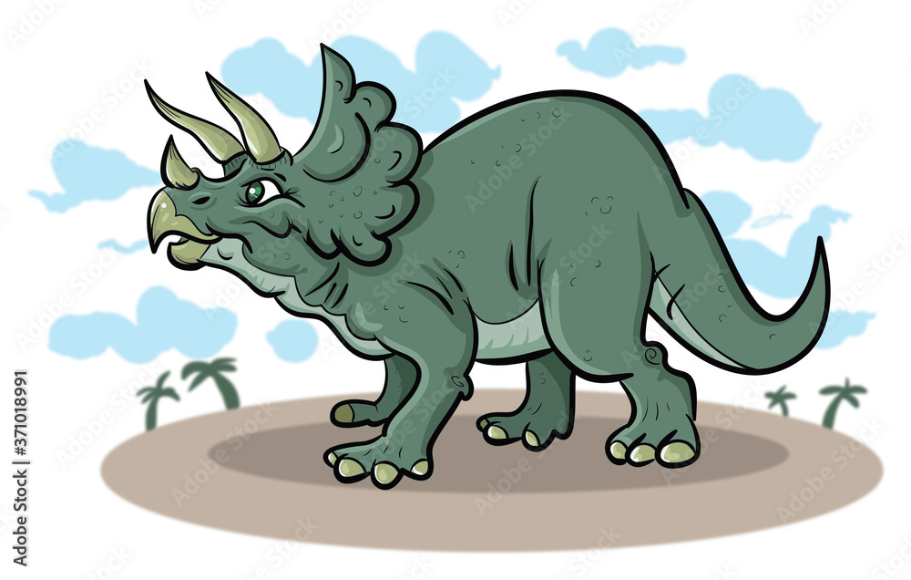 Fototapeta premium Cute Triceratops