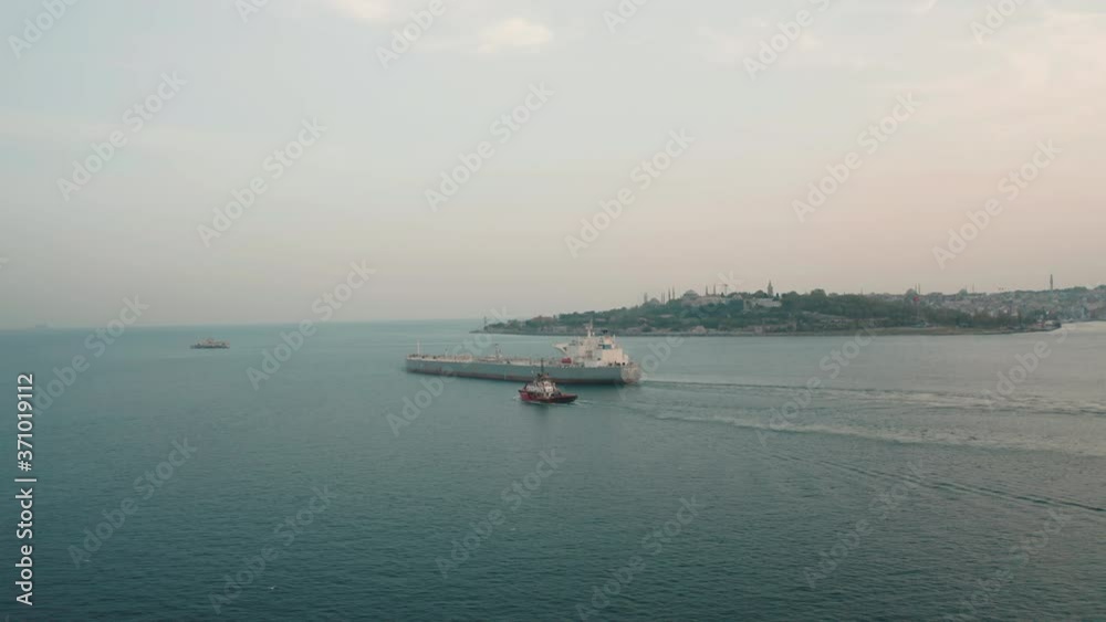 Aerial view of Maiden's Tower and Istanbul Bosphorus. 4K Footage in Turkey Aerial view of Maiden's Tower and Istanbul Bosphorus. 4K Footage in Turkey