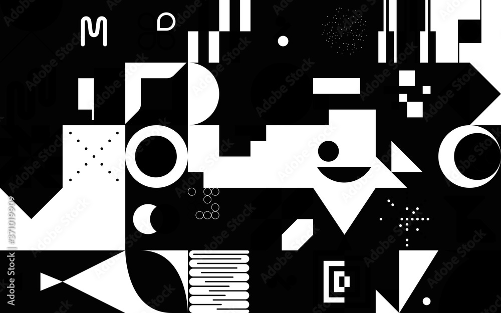 Obraz premium Black And White Abstract Vector Pattern Design