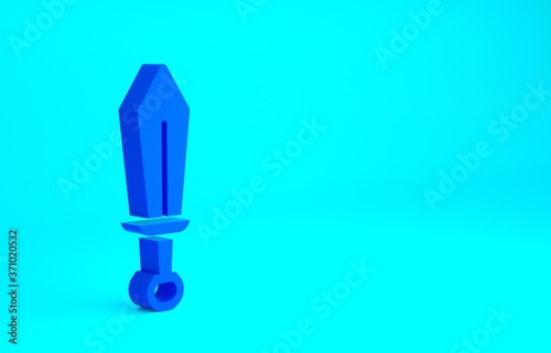 Foto Blue Sword toy icon isolated on blue background