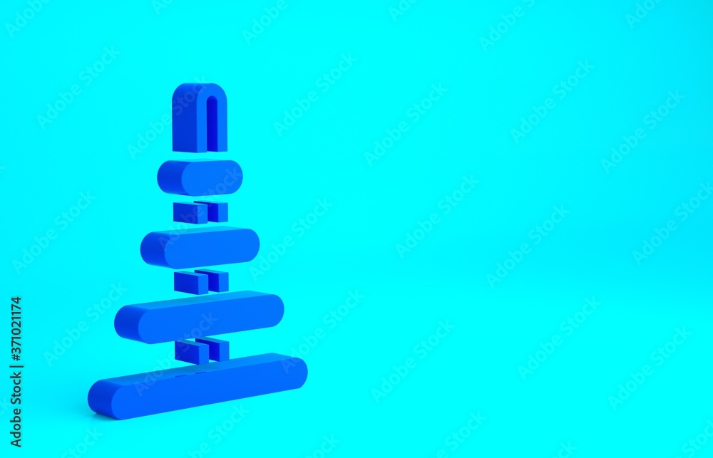 Blue Pyramid toy icon isolated on blue background. Minimalism concept. 3d illustration 3D render. Blue Pyramid toy icon isolated on blue background. Minimalism concept. 3d illustration 3D render.