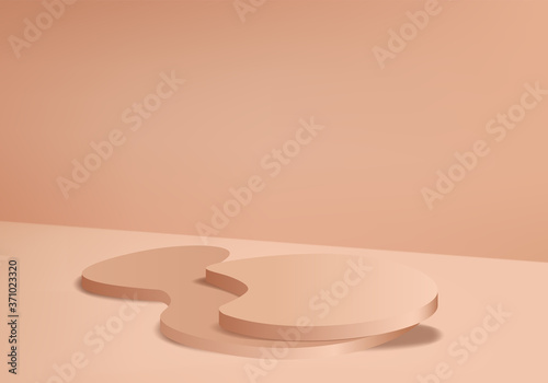 Cylinder abstract minimal scene with geometric platform. Summer background vector 3d rendering with podium. stand to show cosmetic products. Stage Showcase on pedestal modern 3d pink studio pastel