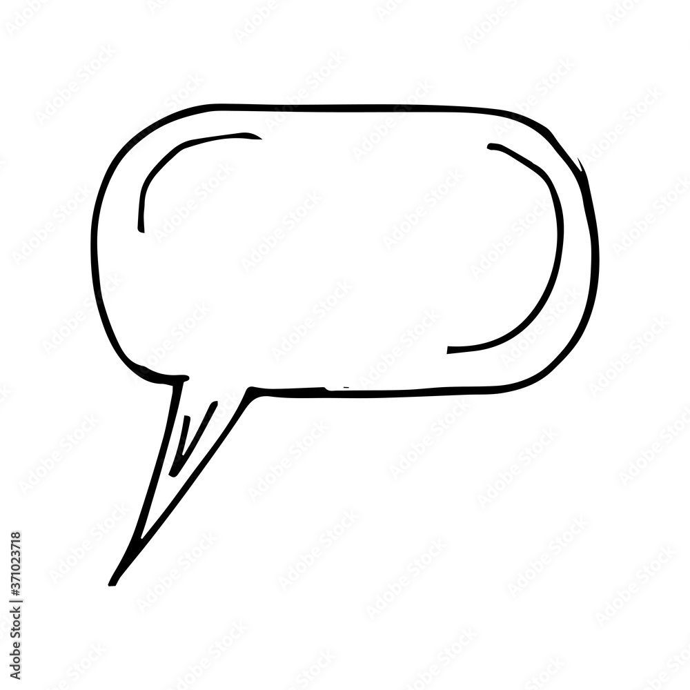 Bubble Speech Hand Drawn Icon Vector Bubble Speech Hand Drawn Icon Vector