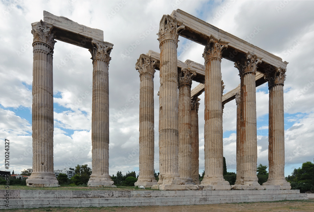 The Temple of Olympian Zeus in Athens, Greece