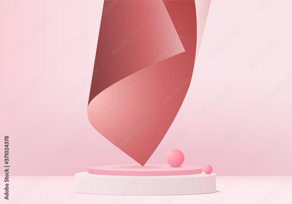 Cylinder abstract minimal scene with geometric platform. Summer background vector 3d rendering with podium. stand to show cosmetic products. Stage Showcase on pedestal modern 3d studio pink pastel Cylinder abstract minimal scene with geometric platform. Summer background vector 3d rendering with podium. stand to show cosmetic products. Stage Showcase on pedestal modern 3d studio pink pastel