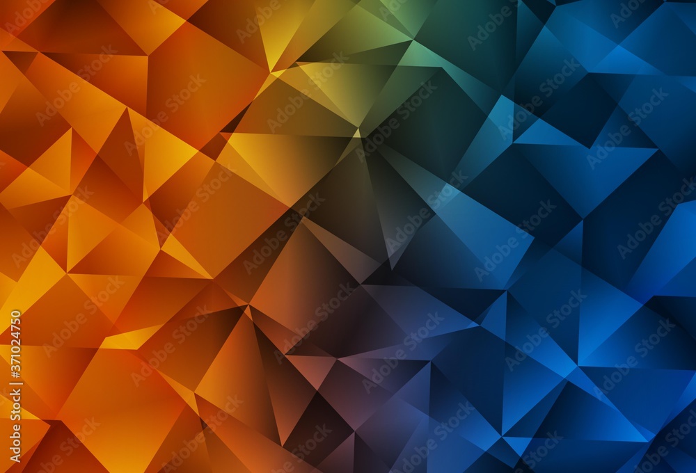 Dark Blue, Yellow vector abstract mosaic pattern.