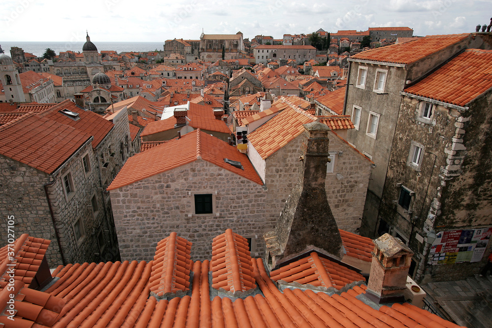Colorful rooftops in Dubrovnik, Croatia