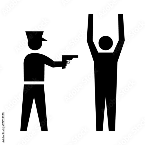 Vector isolated criminal/police icons set