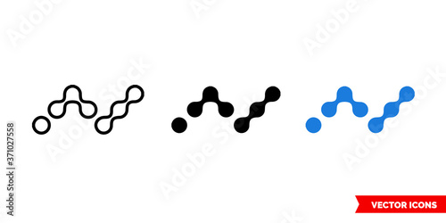 Nano cryptocurrency icon of 3 types color, black and white, outline. Isolated vector sign symbol.