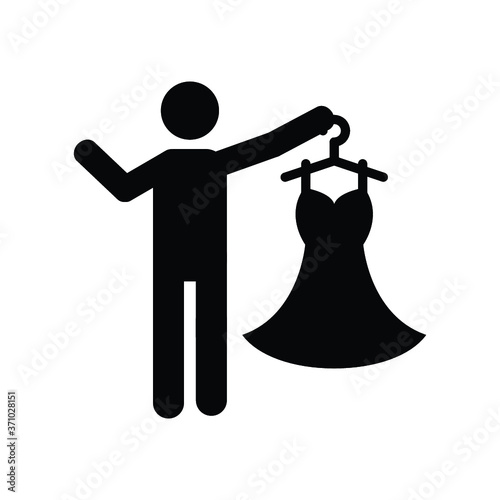 Dry cleaning icon line symbol. Isolated vector illustration of clean clothes sign dry cleaning icon concept for your web site mobile app logo UI design.