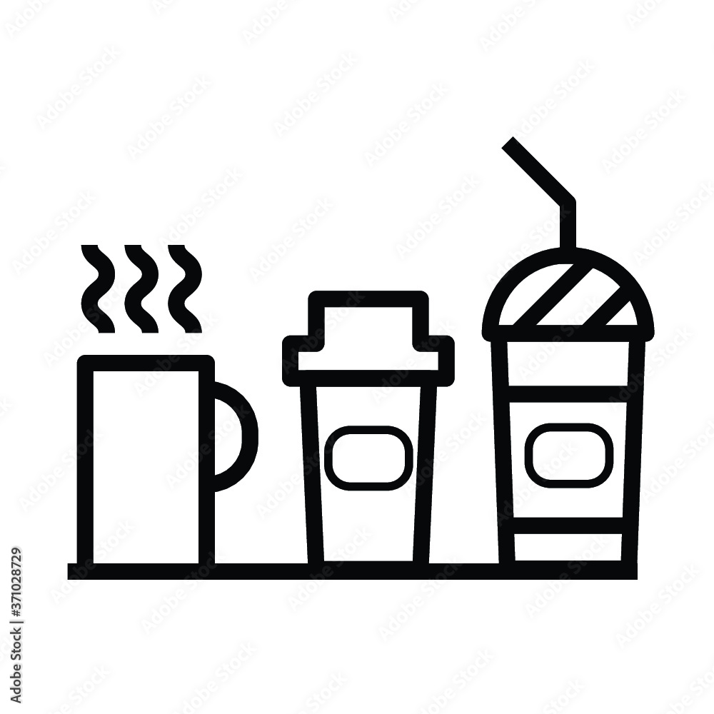 Coffee icons with White Background