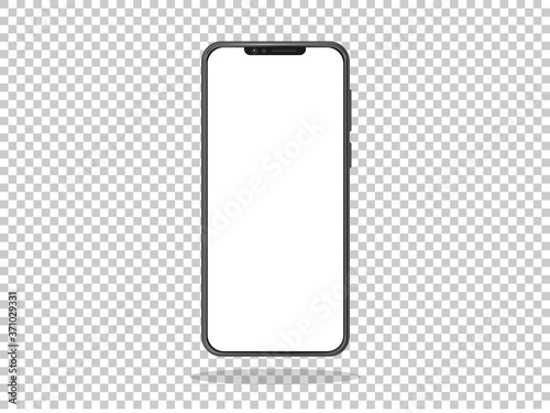 smartphone frameless with a blank screen lying on a flat surface. High Resolution Vector for Infographic Global Business web site design or phone app photo