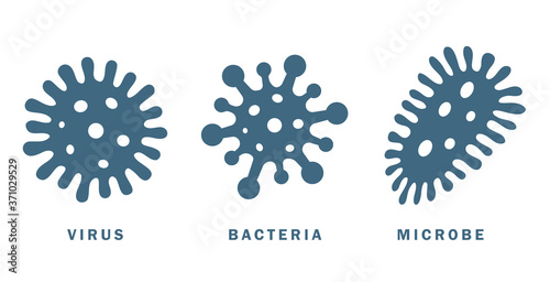 Microorganism icon, virus bacteria and microbe