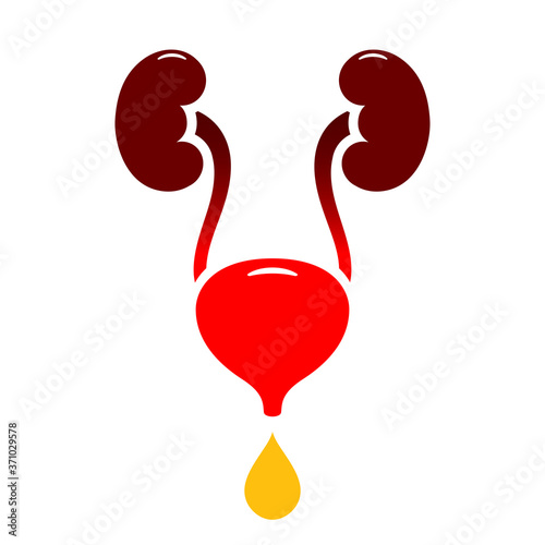Bladder infection and urinary incontinence icon