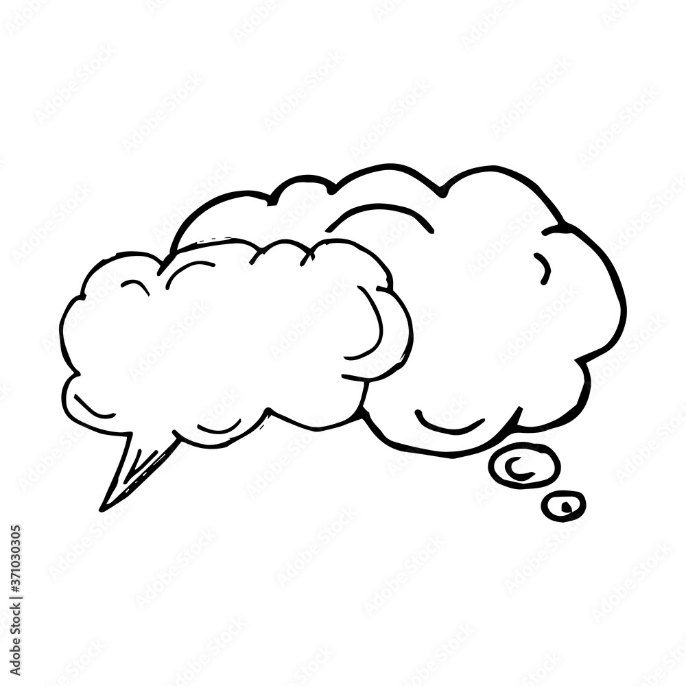 Cloud Bubble speech hand drawn icon Cloud Bubble speech hand drawn icon