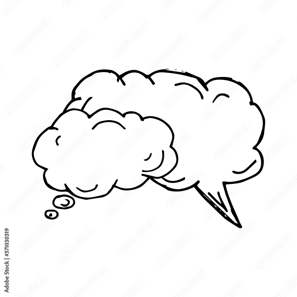 Cloud Bubble speech hand drawn icon Cloud Bubble speech hand drawn icon