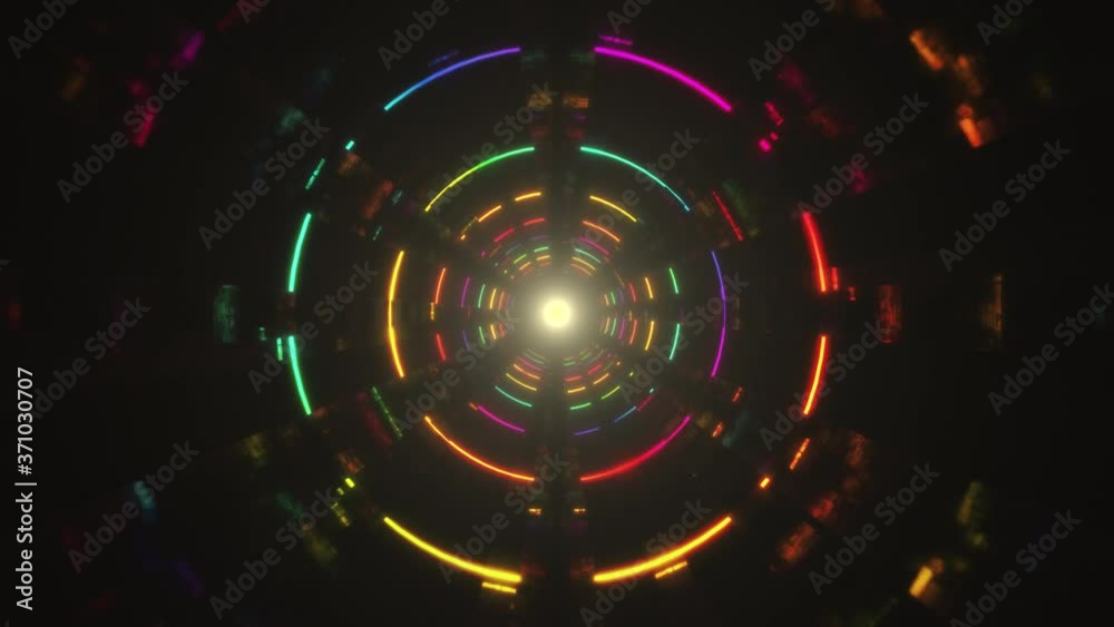 Neon Glowing Tunnel Abstract Background Neon Glowing Tunnel Abstract Background