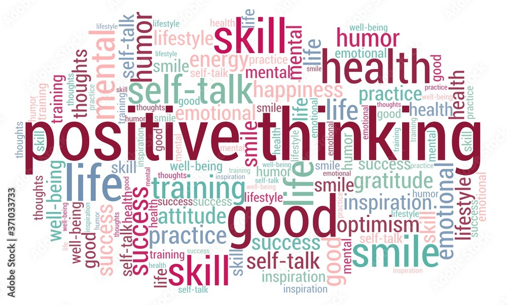 Fototapeta premium Positive thinking word cloud isolated on a white background.