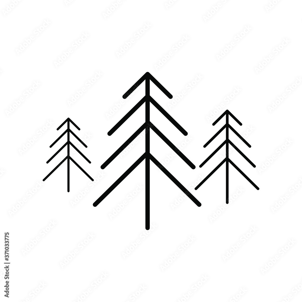 Fotografie evergreen icon outline black. evergreen logo vector design