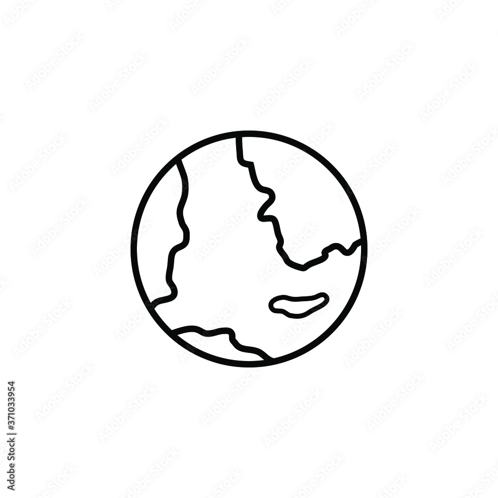 globe icon outline black. globe logo vector design