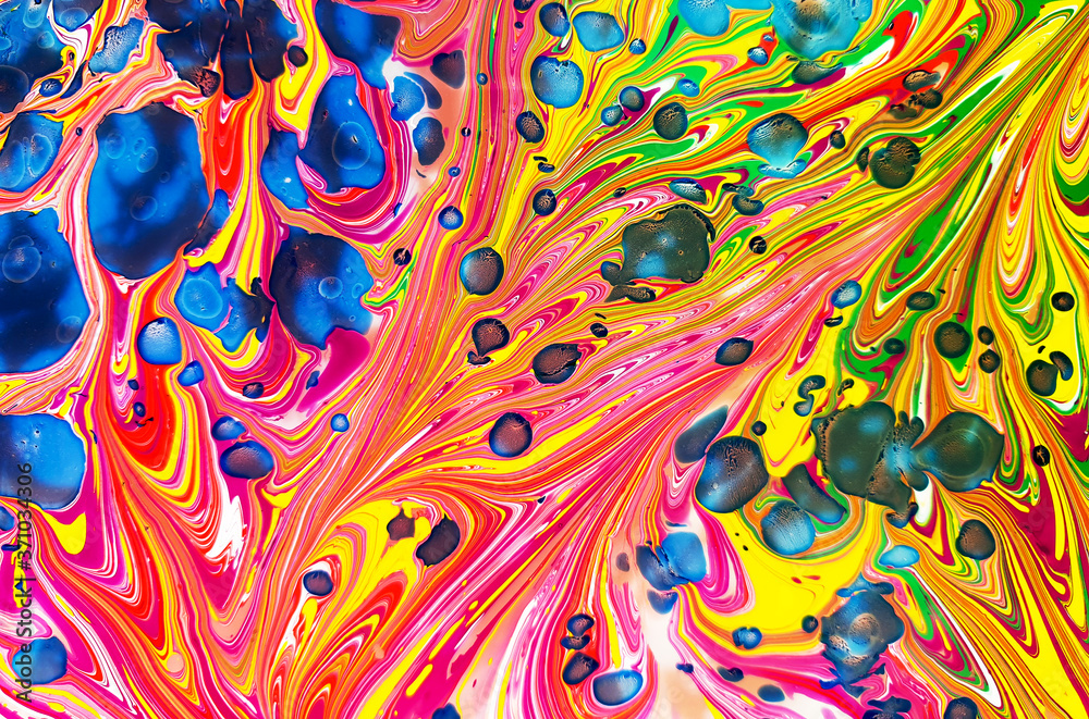 Ebru style background with different patterns in high quality