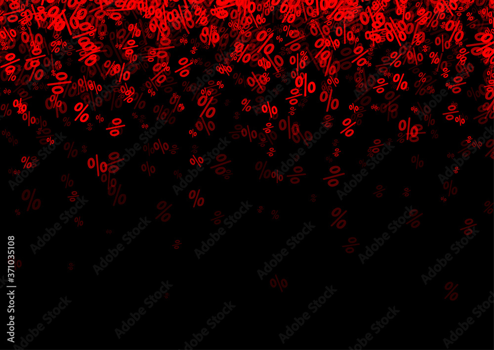 Red percents frame on black background. Red percents frame on black background.