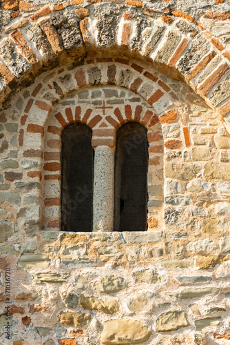 Architectural details of the Church of Saint Anthony  known as Cape Skanderbeg  in Durres  Albania.