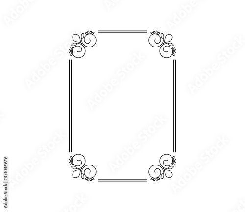 Vector calligraphy ornamental decorative frame isolated on white background.