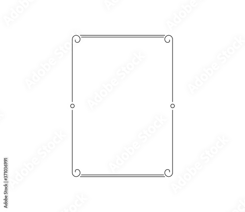 Vector calligraphy ornamental decorative frame isolated on white background.