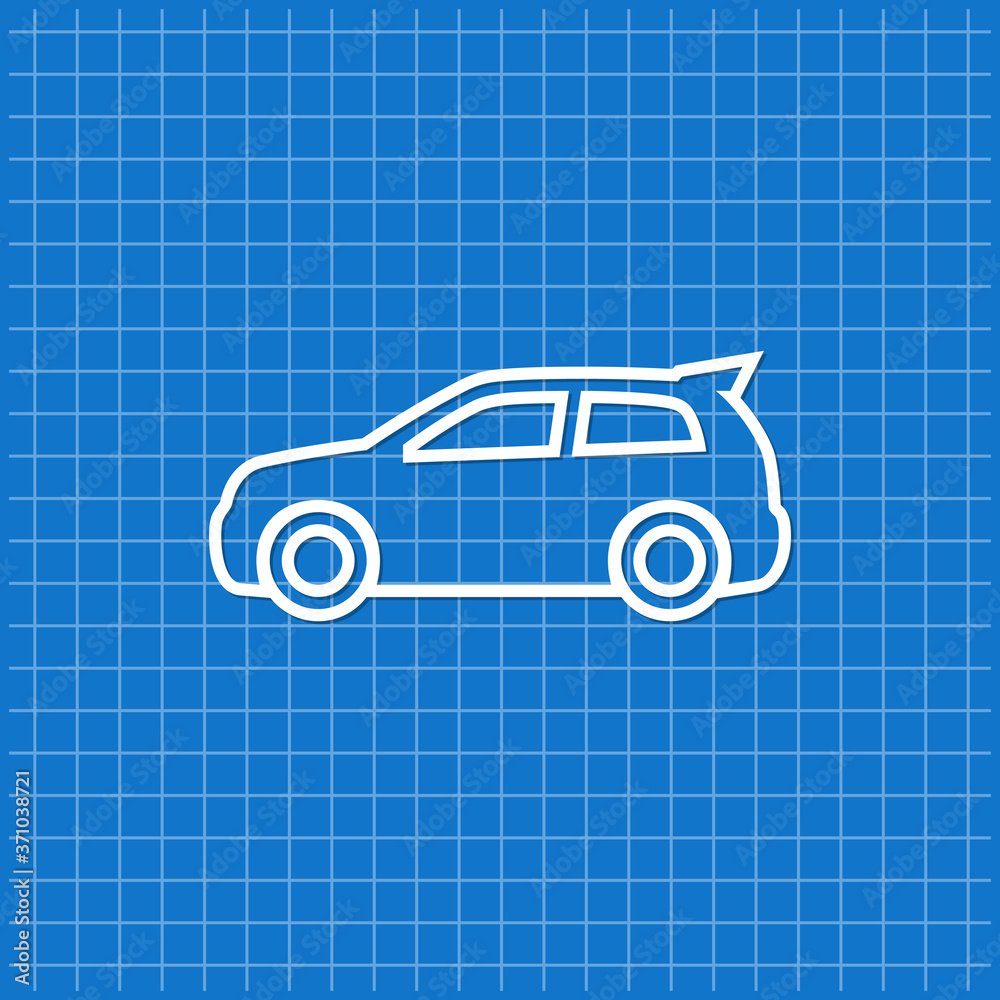 Fotografie Blue banner with car icon