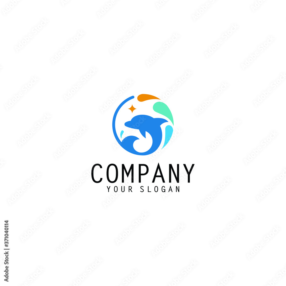 Sign a letter. Dolphin on the Wave. Water Animal Icons. Abstract alphabet, symbol font. Corporate brand identity vector logo design template. Isolated on white background Sign a letter. Dolphin on the Wave. Water Animal Icons. Abstract alphabet, symbol font. Corporate brand identity vector logo design template. Isolated on white background