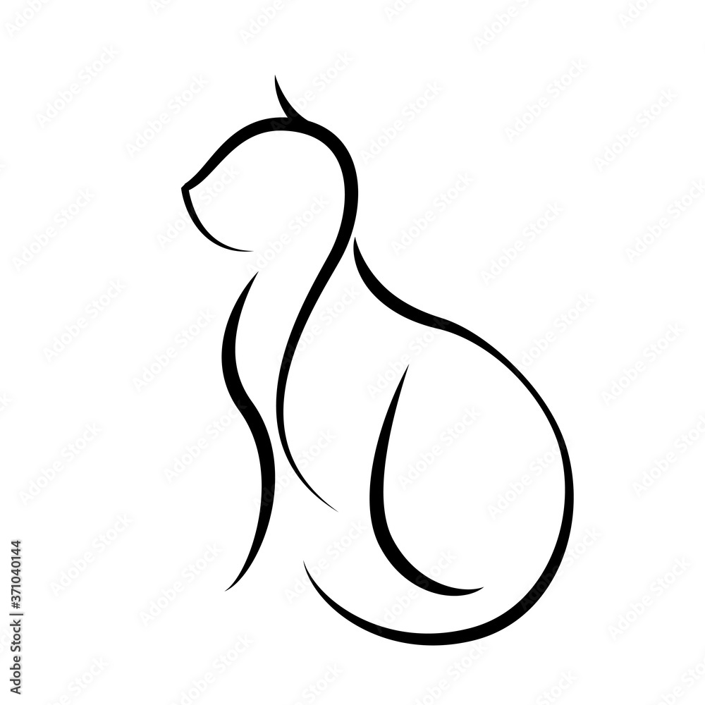 Black silhouette of cat dark wild vector Black silhouette of cat dark wild vector