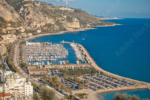 Aerial view of the port of monaco france