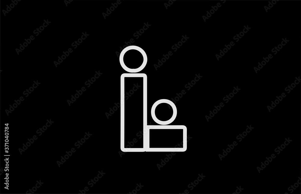 L alphabet letter logo icon with line. Black white color for company and business design L alphabet letter logo icon with line. Black white color for company and business design