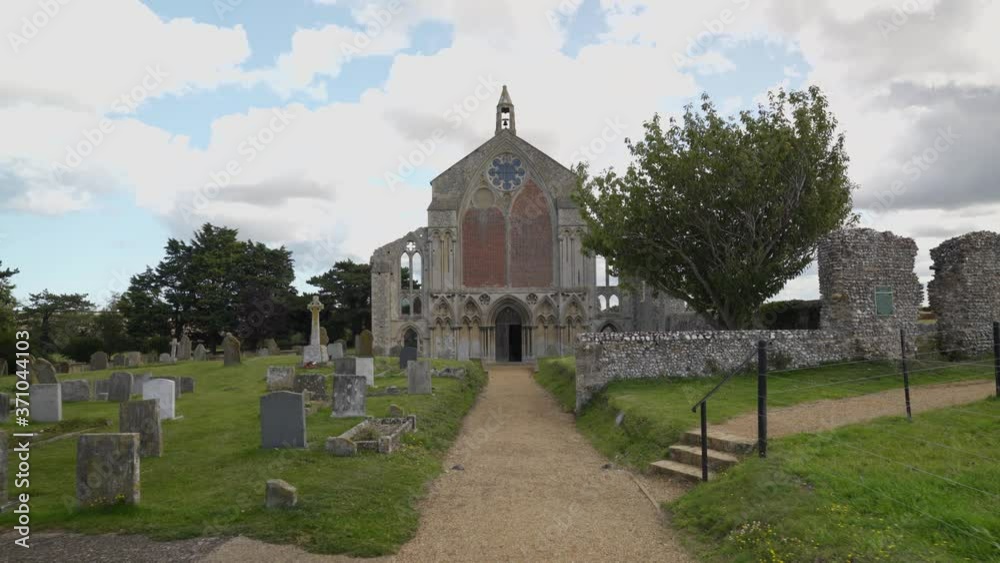 POV walking to The Priory Church of St Mary entrance, Norfolk, England POV walking to The Priory Church of St Mary entrance, Norfolk, England