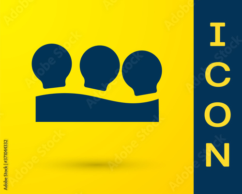 Blue Vacuum cans icon isolated on yellow background. Massage jars for face and body. Medical anticellulite cups. Vector.