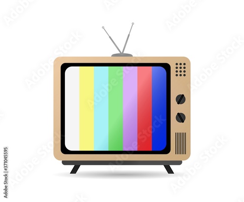 Retro tv set, television colored bars.