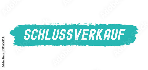 Handgeschriebenes Wort SCHLUSSVERKAUF als Logo, web ad banner. Lettering für Poster, Flyer, Werbung, Web Banner  photo