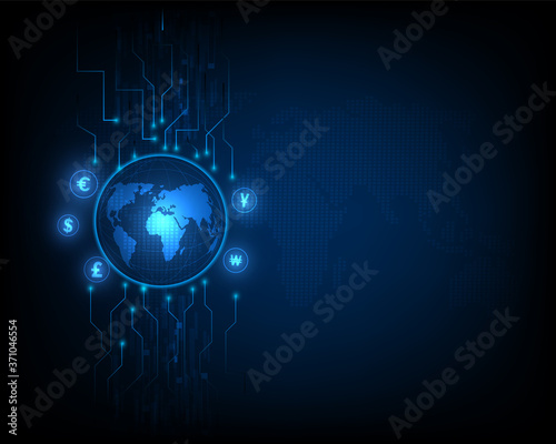 Currency exchange technology Blue abstract speed network illustration eps10 vector