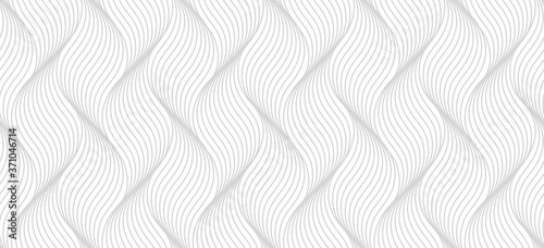 Fototapeta Naklejka Na Ścianę i Meble -  Seamless thin linear pattern. Abstract geometric wavy background. Stylish monochrome texture.