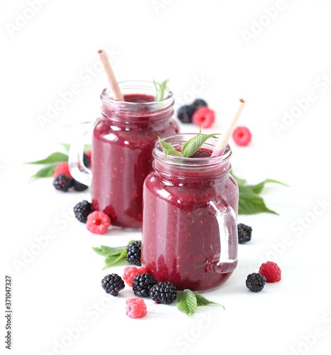raspberry jam and fresh berries