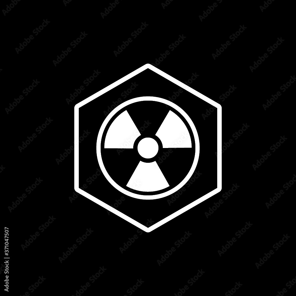Radiation Alert icon isolated on dark background Radiation Alert icon isolated on dark background