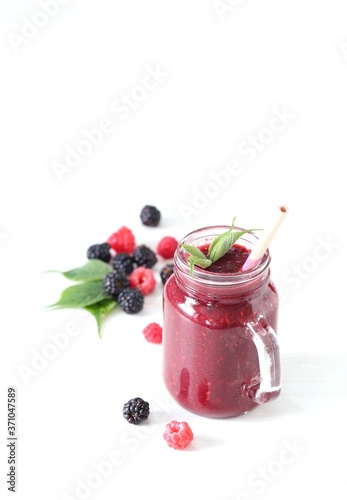 raspberry jam with berries