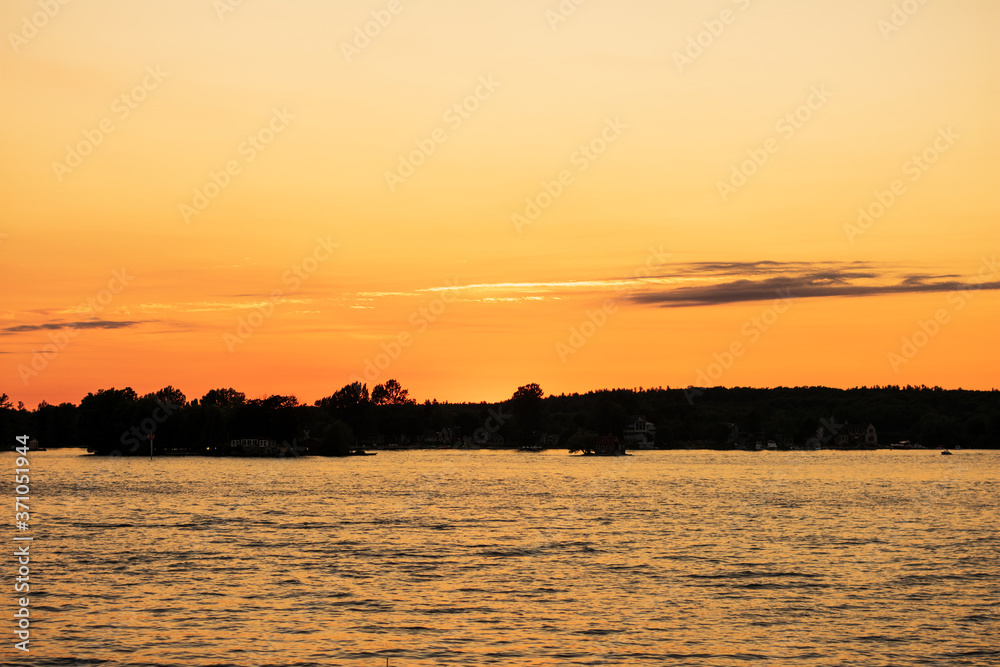 Sunset over the castle on the river Sunset over the castle on the river
