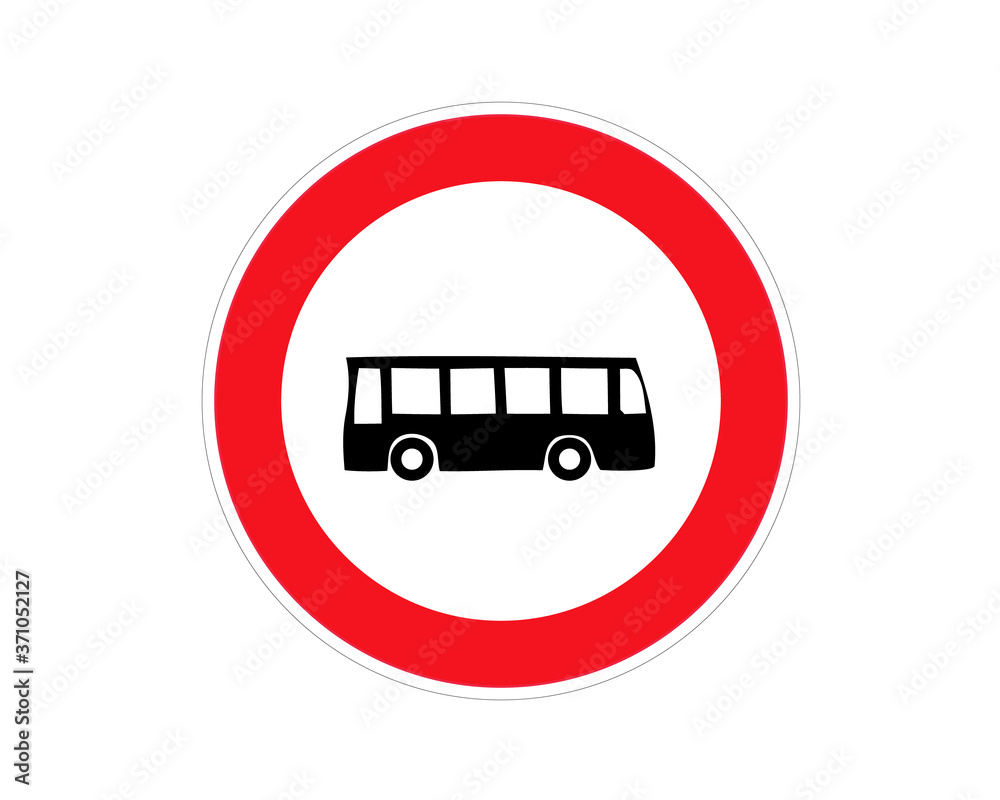 Road sign no bus entry. Vector illustration. Road sign no bus entry. Vector illustration.
