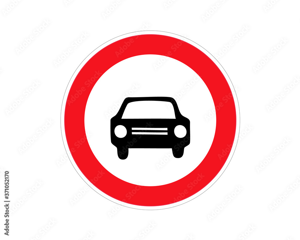 prohibition sign no parking, no car, attention on the road, traffic sign, vector image